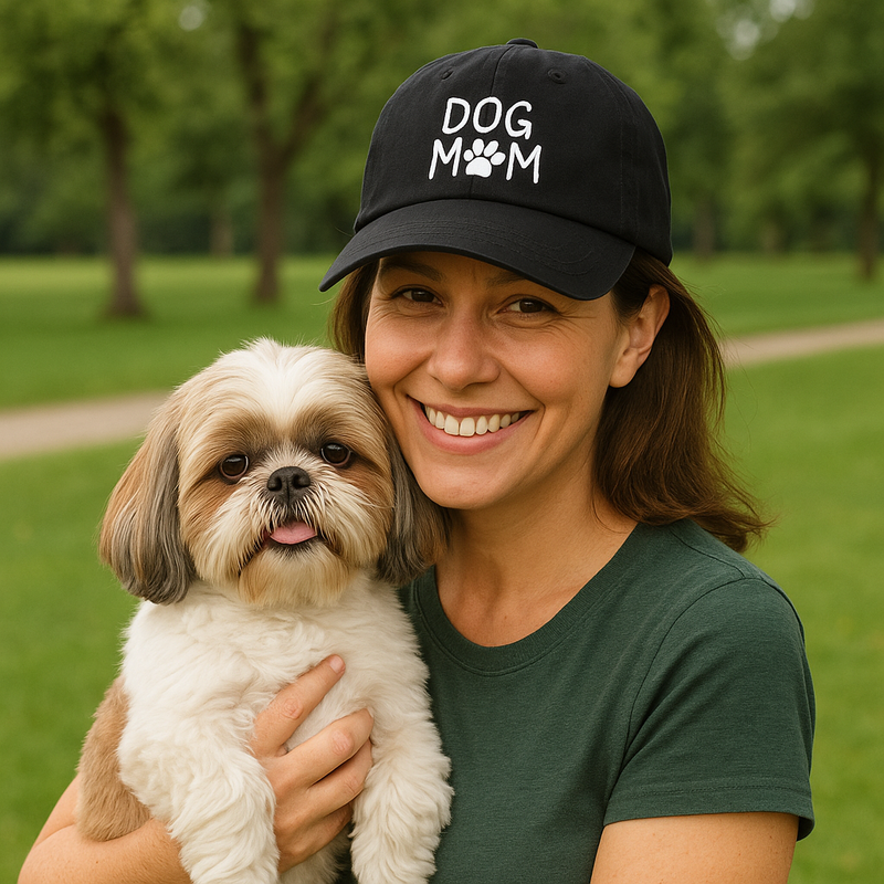 Boné de Beisebol Mamãe de Cachorro | Bordado 100% Algodão