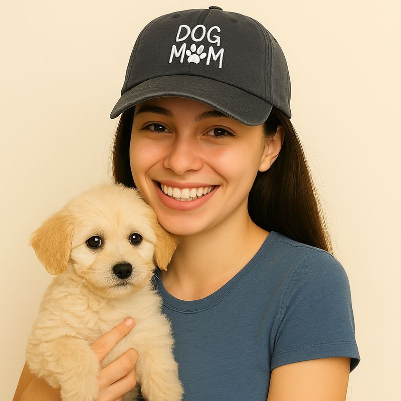 Boné de Beisebol Mamãe de Cachorro | Bordado 100% Algodão