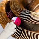 Brinquedo Acordeão De Papelão c/ Bola Interativa para Gatos