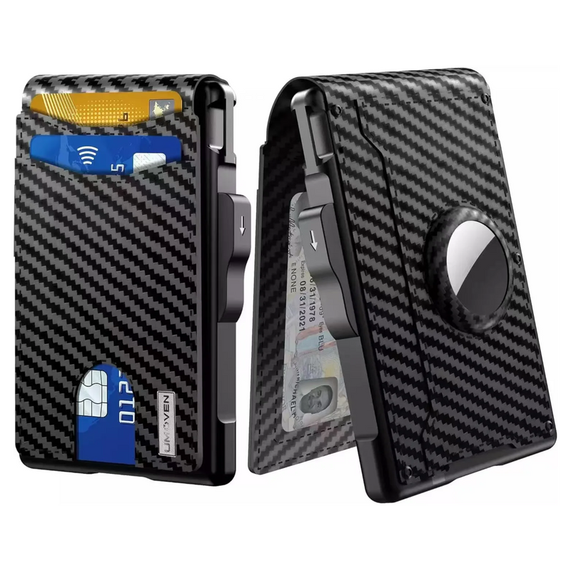 Carteira Minimalista Antifurto | Botão Pop-Up Inteligente