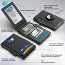 Carteira Minimalista Antifurto | Botão Pop-Up Inteligente