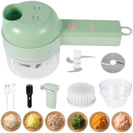 Triturador de Legumes Elétrico Multifuncional 4 em 1 | Seu ajudante de cozinha